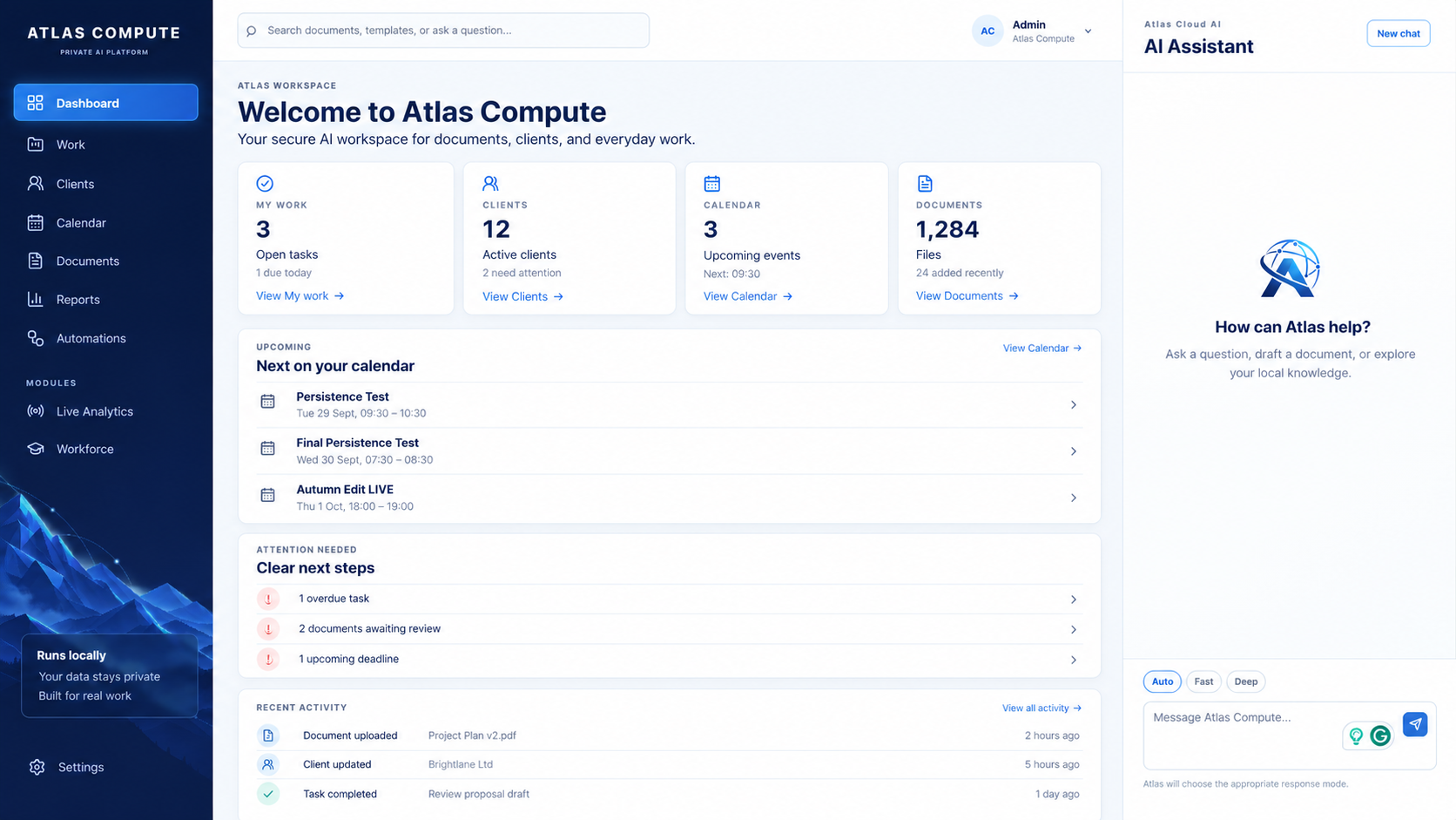 Atlas Compute dashboard example